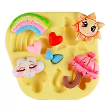 Molde De Silicone Para Biscuit Chuva De Amor Bluestar