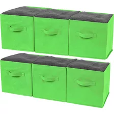 Greenco Cubos De Almacenamiento Plegables, 6 Piezas (verde) 