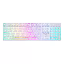 Teclado Gamer Fallen Pantera Branco Switch Azul