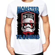 Camiseta Tradicional Branca Academia Monster Training Ref 2