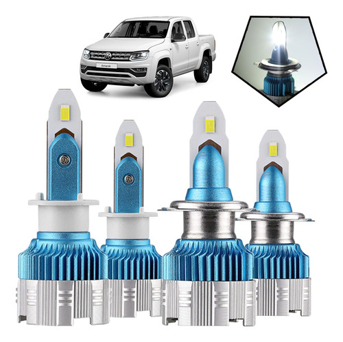 Kit De Faros Led 8000lm 70w Luz Alta/baja Para Volkswagen