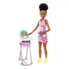 Barbie Skipper Bebê Na Cadeira Vestido Arco-íris - Mattel