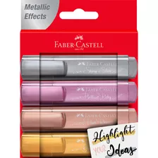 Resaltadores Metalizados Faber-castell Pack X4 Colores