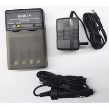 Cargador 4 Pilas Aaa Aa Rapido Con Adaptador Para Auto