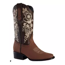 Bota Vaquera Joe Boots Bordada Original Mujer 3303566