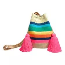 Mochila Wayuu Para Mujer, Bolsos Boho Colombianos, Hechos A 