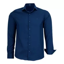 Camisa Social Manga Longa Masculina Não Amassa Sem Bolso