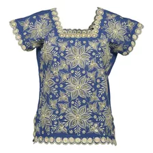 Blusa De Lino Bordada Frida Calada Mayakim