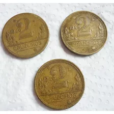 Moedas 2 Cruzeiros Ano 1946 - Brasil Set 3 Juntas