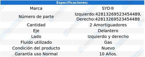 Jgo Amortiguadores Delanteros Aveo Ng 1.5 2018 - 2020 Gas Foto 2