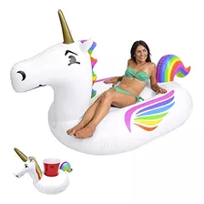 Gofloats Unicornio Inflable Gigante | Incluye Flotador Extra
