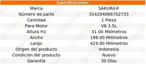 Filtro Para Aire Motor Gle350 6 Cil 3.5l 15/19 Sakura Foto 2