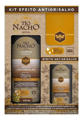 Kit Shampoo 415ml E Condicionador 200ml Tio Nacho Efeito Ant