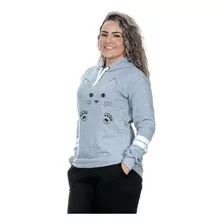 Blusa De Frio Casaco Moletom Infantil Listras Gatinho F-15