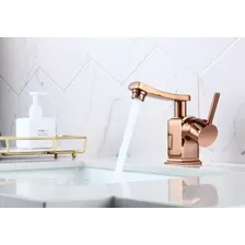 Torneira Lavabo Banheiro Monocomando Rosé Gold Moderna