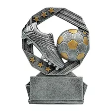 Trofeo Hexa Star De Fútbol - Premio De Fútbol - Plata Y Or