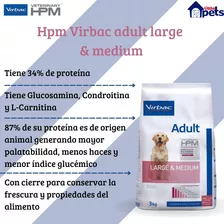 Alimento Virbac Veterinary Hpm Large & Medium Para Perro Adulto De Raza Mediana Y Grande Sabor Mix En Bolsa De 3kg