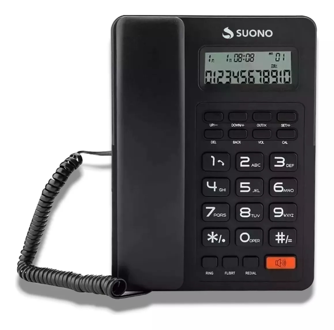 Teléfono Fijo Con Cable Pared Números Grandes Identificador 