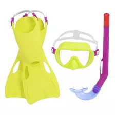 Kit De Buceo Bestway Niños Antiparras Snorkel Con Aletas