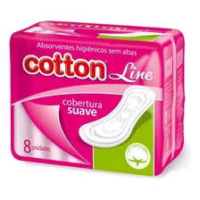 Absorvente Higienico Cobertura Suave Sem Abas Cotton Line 8u