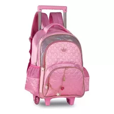 Mochila Com Rodinha Escolar Clio Style Sweet Queen- Rosa Desenho Do Tecido Sweet Queen