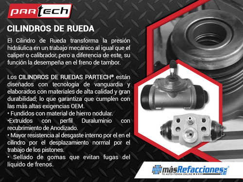 Cilindro Rueda Trasero Der Honda Fit L4 1.5l 06-08 Partech Foto 7