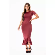 Vestidos Evangélicos Femininos Midi De Festa Tubinho Peplum