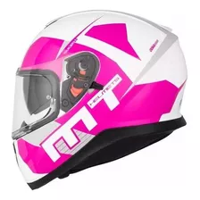 Casco Moto Mujer Mt Integral Doble Visor Fucsia Talle M 58