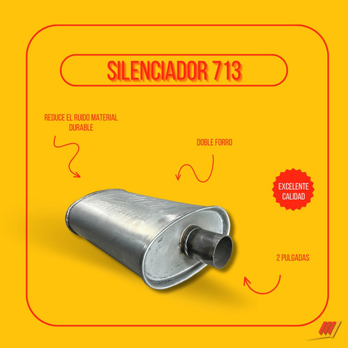 Silenciador Ovalado Universal 713 Lc Para 4 Cilindos Foto 4