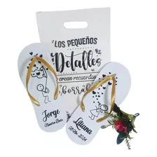 50 Pares De Sandalias 9mm Personalizadas 1 Tinta Con Bolsita