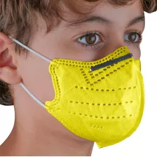 Kit 10 Máscaras N95 Infantil 5 Camadas De Proteção Pff2 Cor Amarelo