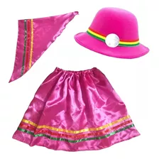 Traje Nortino Niña Rosa Conjunto Baile 