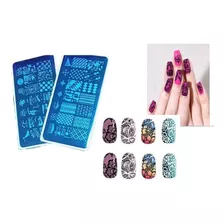 2 Placas En Acero Con Diseños Para Estampar En Uñas 2023