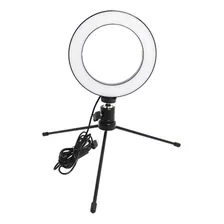 Anillo Aro Luz Lámpara Led Fotografía 16cm Trípode 15cm Estructura Negro