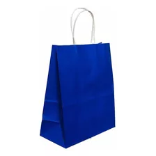 Bolsa De Papel Color Azul Rey 22x27x11 Pack 36 Unidades