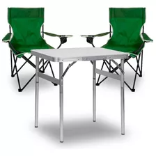 Mesa Dobrável Vira Maleta Camping Praia 60x45cm + Cadeiras