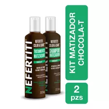 Shampoo Matizador Y Tratamiento Tonos Chocolates Nefertiti