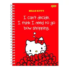 Caderno Espiral Hello Kitty 1 Matéria Capa Dura 80 Folhas