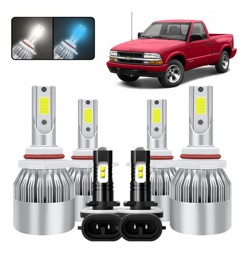 Kit De Focos Led 9005 9006 H3 Para Chevy S10 Pickup 96-1997 Chevrolet Pick-Up