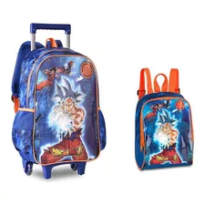 Mochila De Rodinha Escolar Infantil E Lancheira Dragon Ball