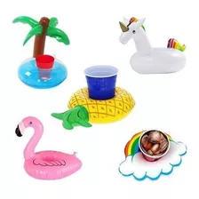 10 Porta Copo Inflavel , Boia Piscina Cacto Abacaxi Flamingo