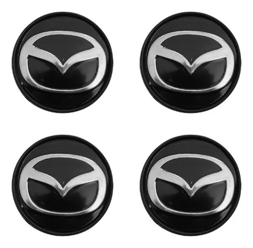 Foto de Centro De Rin Emblema Mazda Negro 60mm  Set X4
