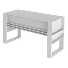 Mesa Com Aplique Escritório Home Office Me4146 Mdp Branco