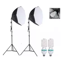 Kit Softbox Octagonal Luz Contínua 270w Lâmpada Tripé