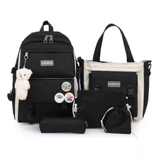 Set 5 Mochila Bolsas Escolar Estudiante Lapicera Tote Lona