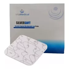 Curativo Espuma C/ Prata Silversoft 10x10cm 5 Un Vitamedical