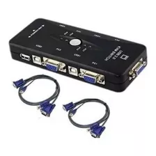 Kvm 4 Pcs Usb 4 Pc Un Solo Monitor Switch Vga Con 2 Cables