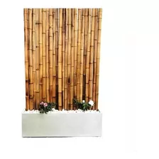 Panel Cerco De Caña Tacuara Bambu Flameado Quemado A Medida