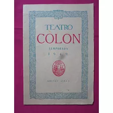 Programa Teatro Colon Temporada 1949 Homenaje Federico Chopi