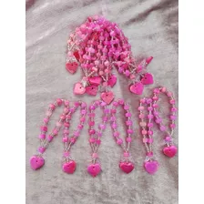 Onix Rosa Fresita Pulsera En Coloración Rosa.10pz.